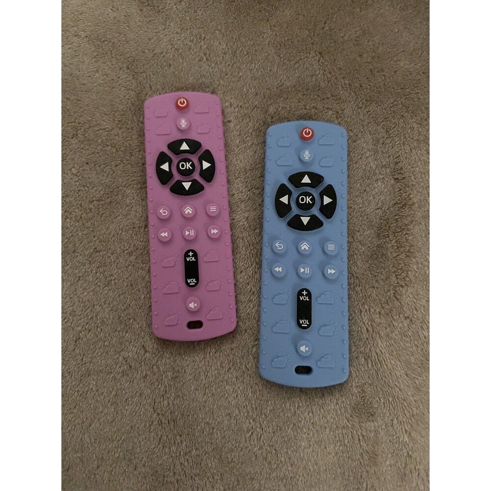 TV Remote Control Shape Teething Toy Educational Safe Bright Color Chew Sensory